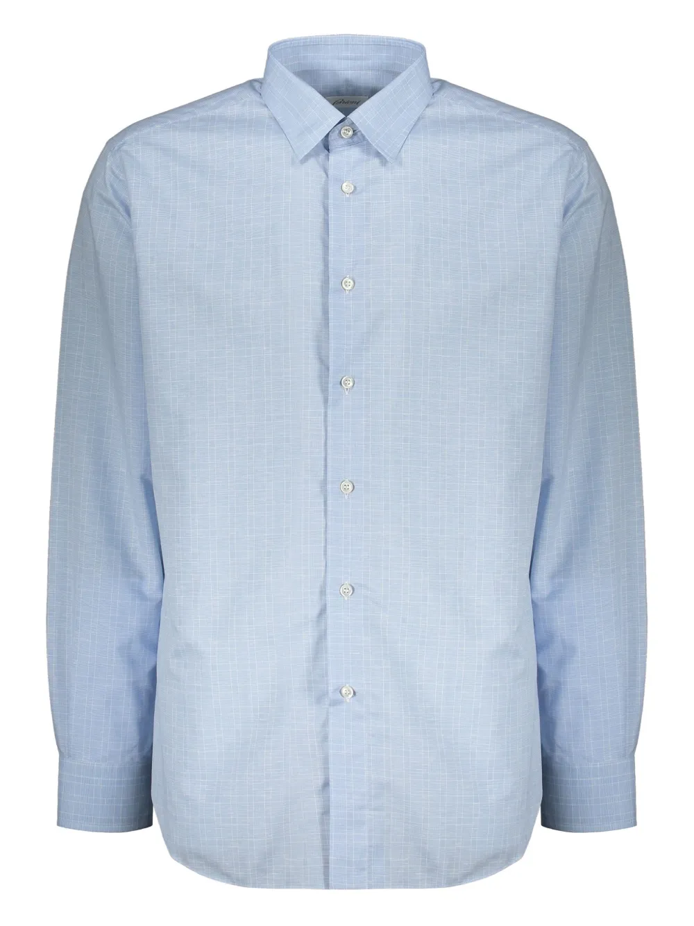 Brioni check-print shirt Blauw