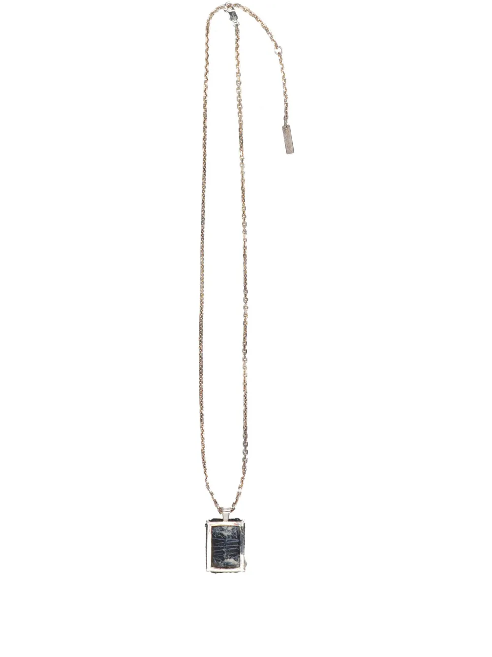Sweetlimejuice Large Octagonal-pendant Necklace In Silver