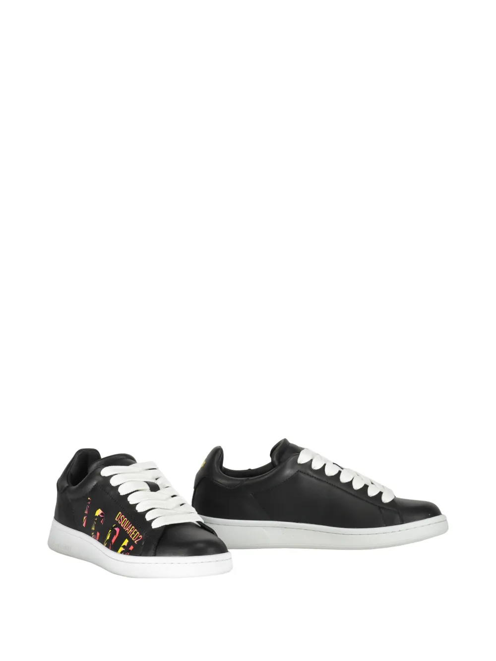 Dsquared2 Leather Low-top Sneakers In Black