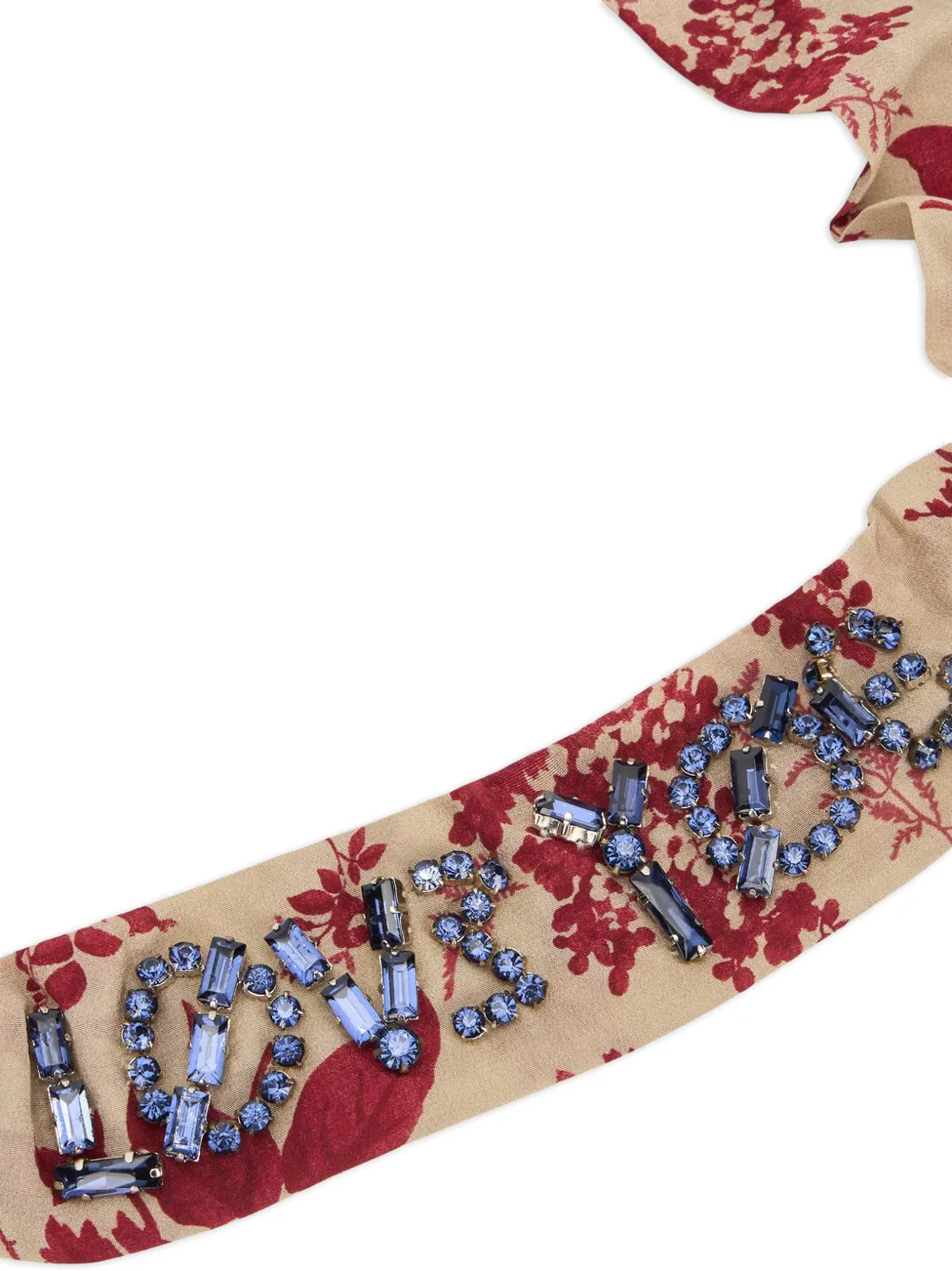  Red(v) Floral Embellished Necklace - Neutrals 