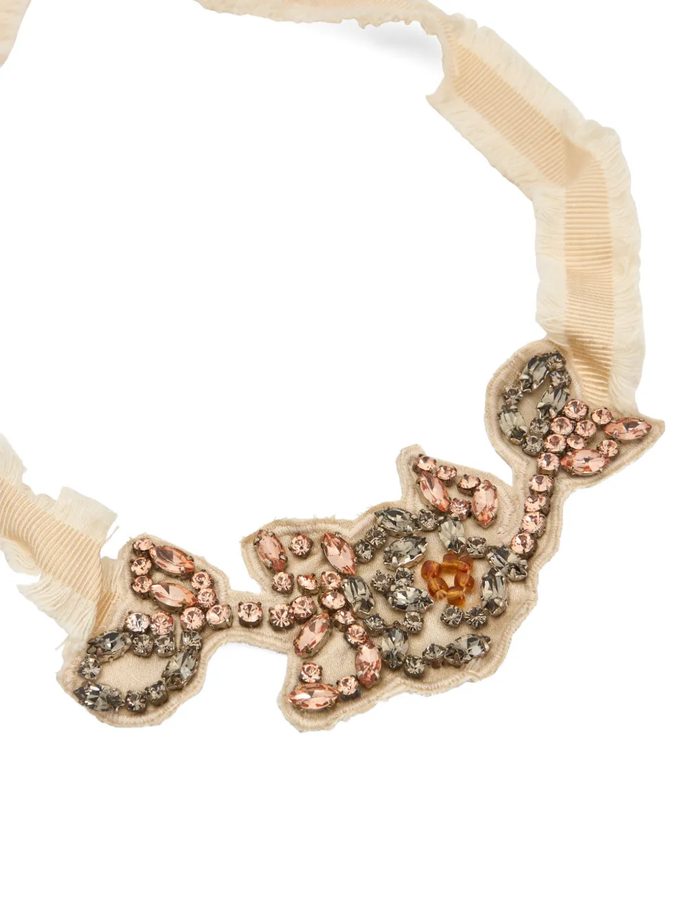  Red(v) Embellished Ruffled Necklace - Neutrals 