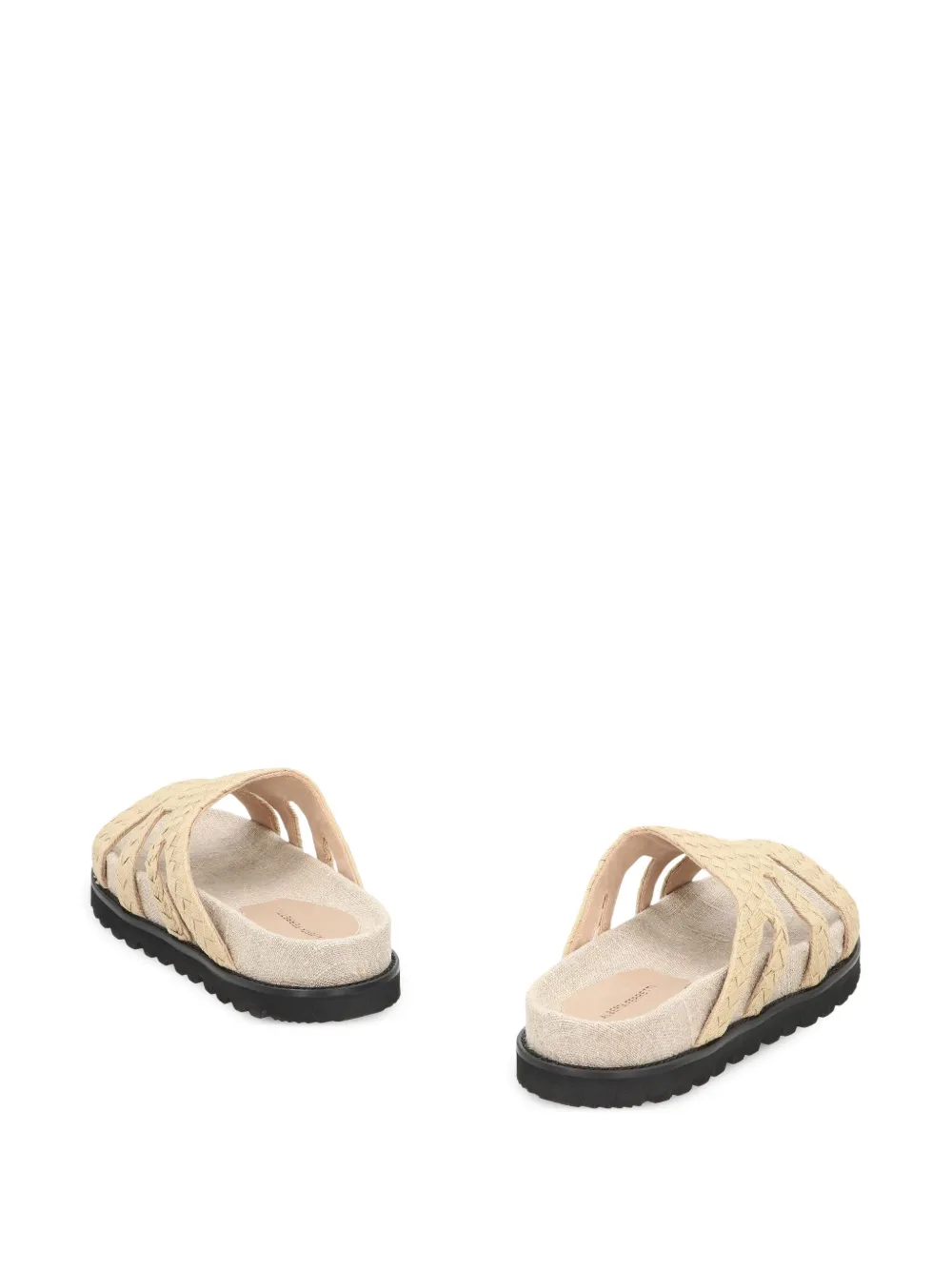 Alberta Ferretti woven-design round-toe sandals Beige