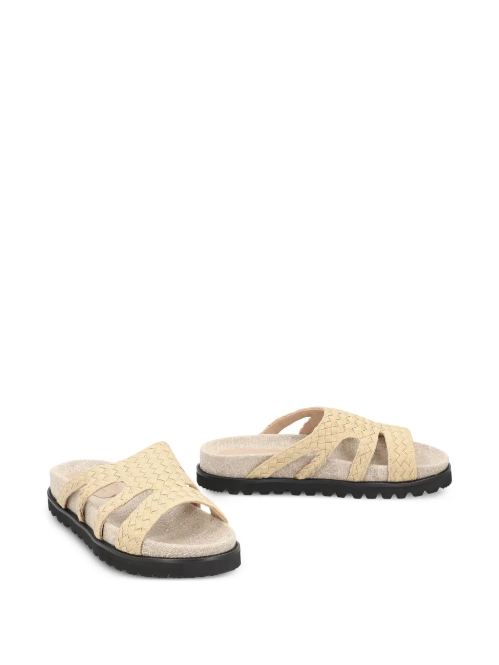 Alberta Ferretti woven-design round-toe sandals Beige