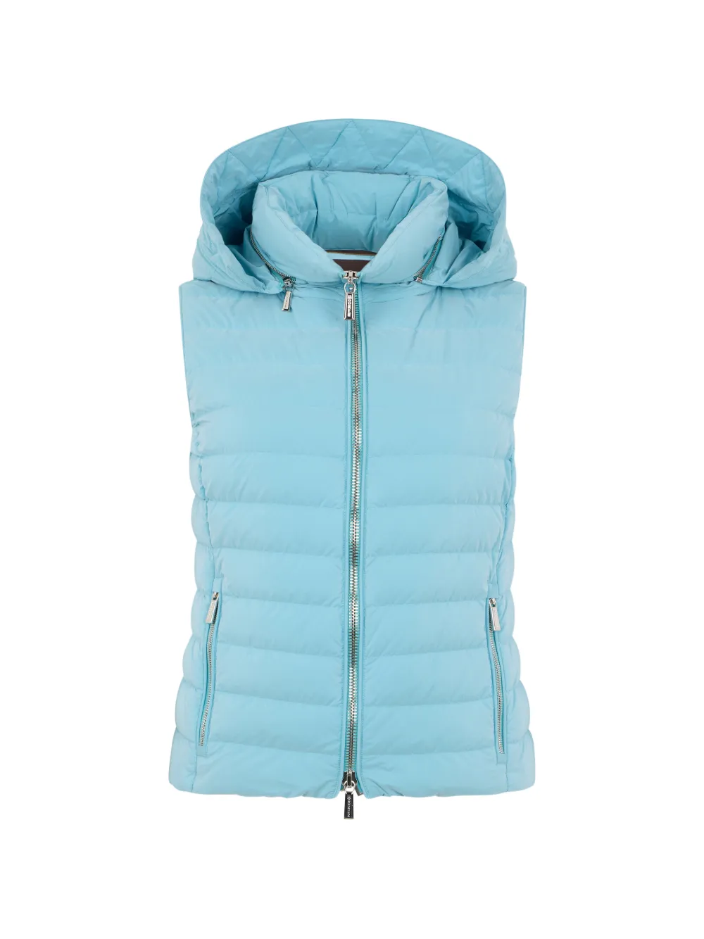 Moorer Hooded Puffer Gilet In Blue