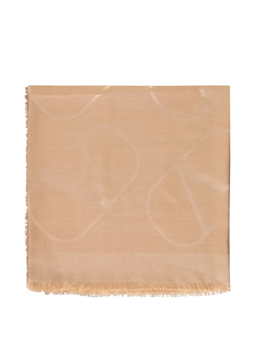 Valentino Garavani logo-pattern fringed scarf - Toni neutri