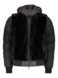 Moorer fur-panel zip-up jacket - Black