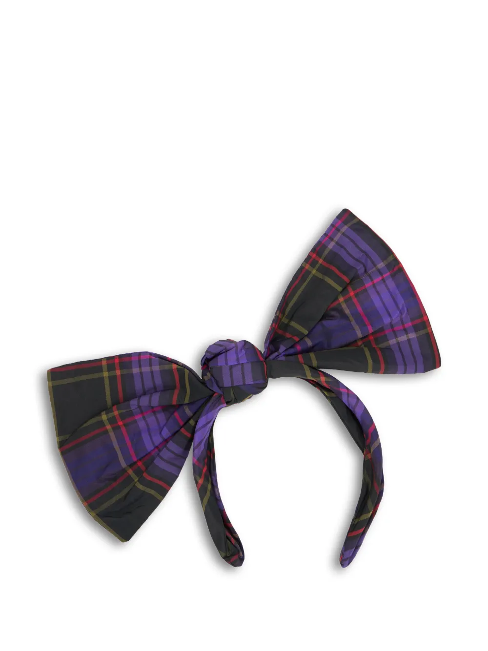 RED(V) plaid bow headband - Viola