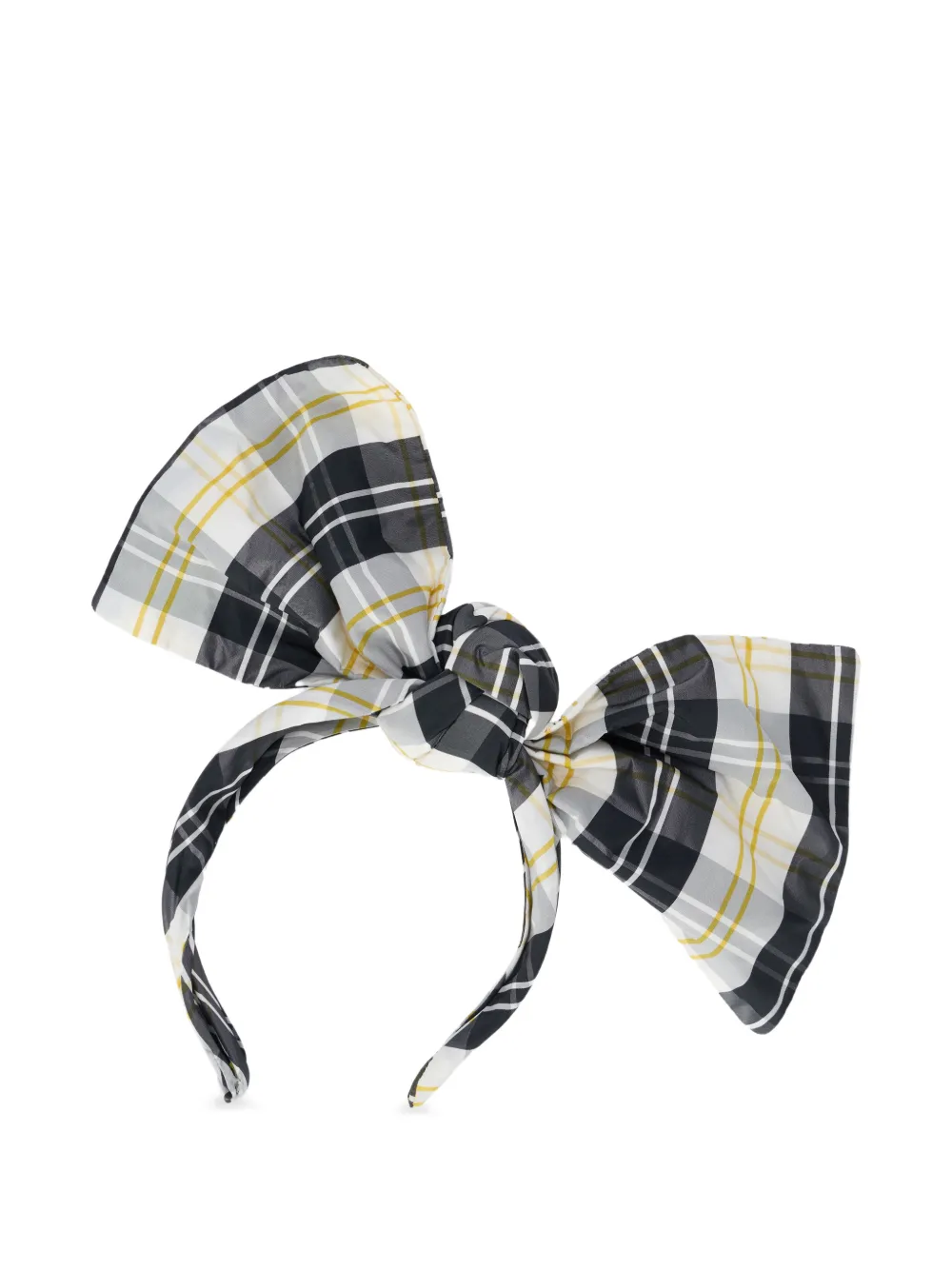 RED(V) bow plaid headband - Nero