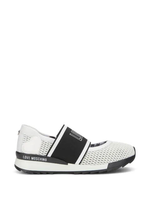 Moschino mesh heart-patch ballet flats