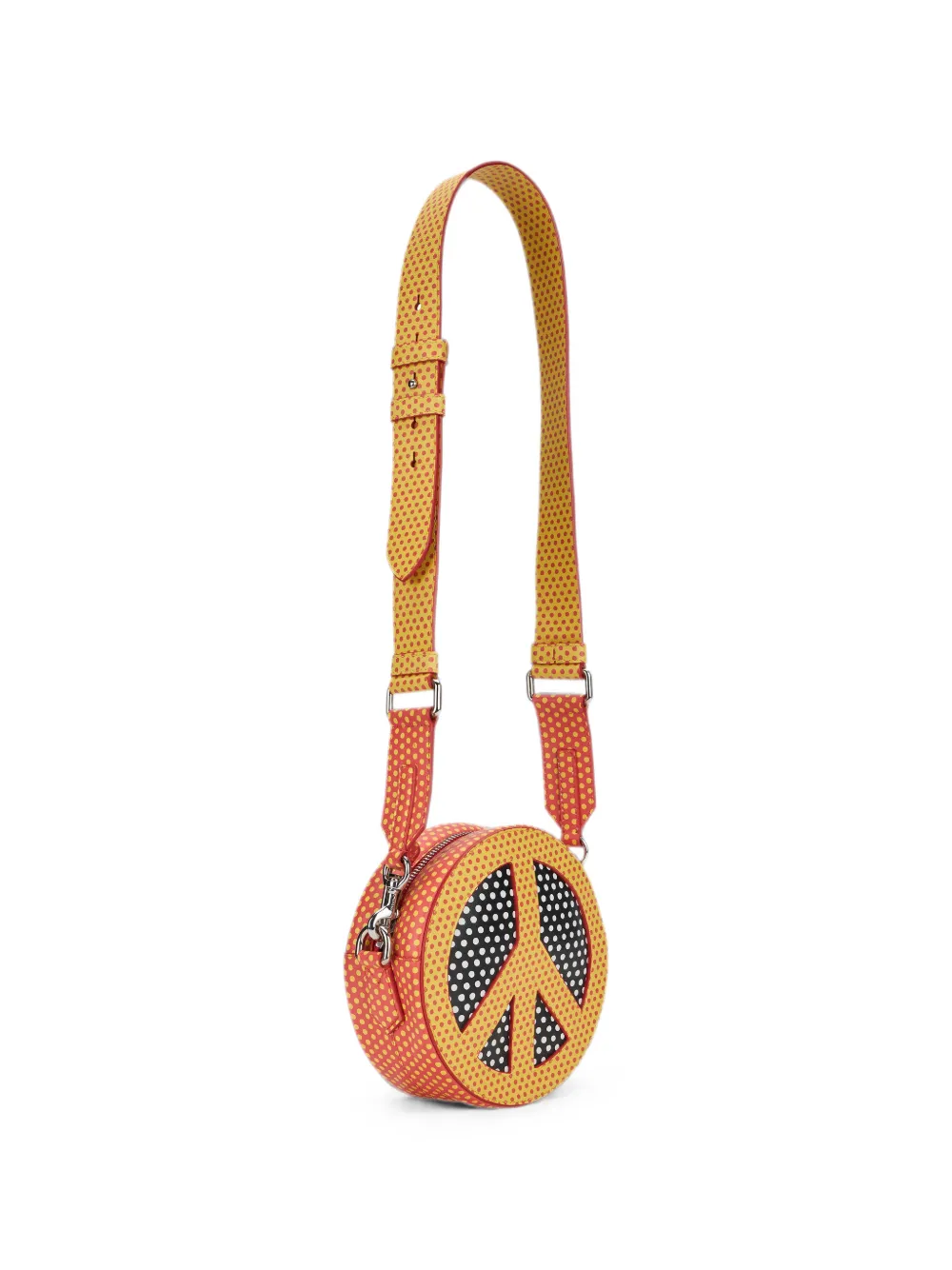 Moschino Riem met stippen en vredesteken Geel