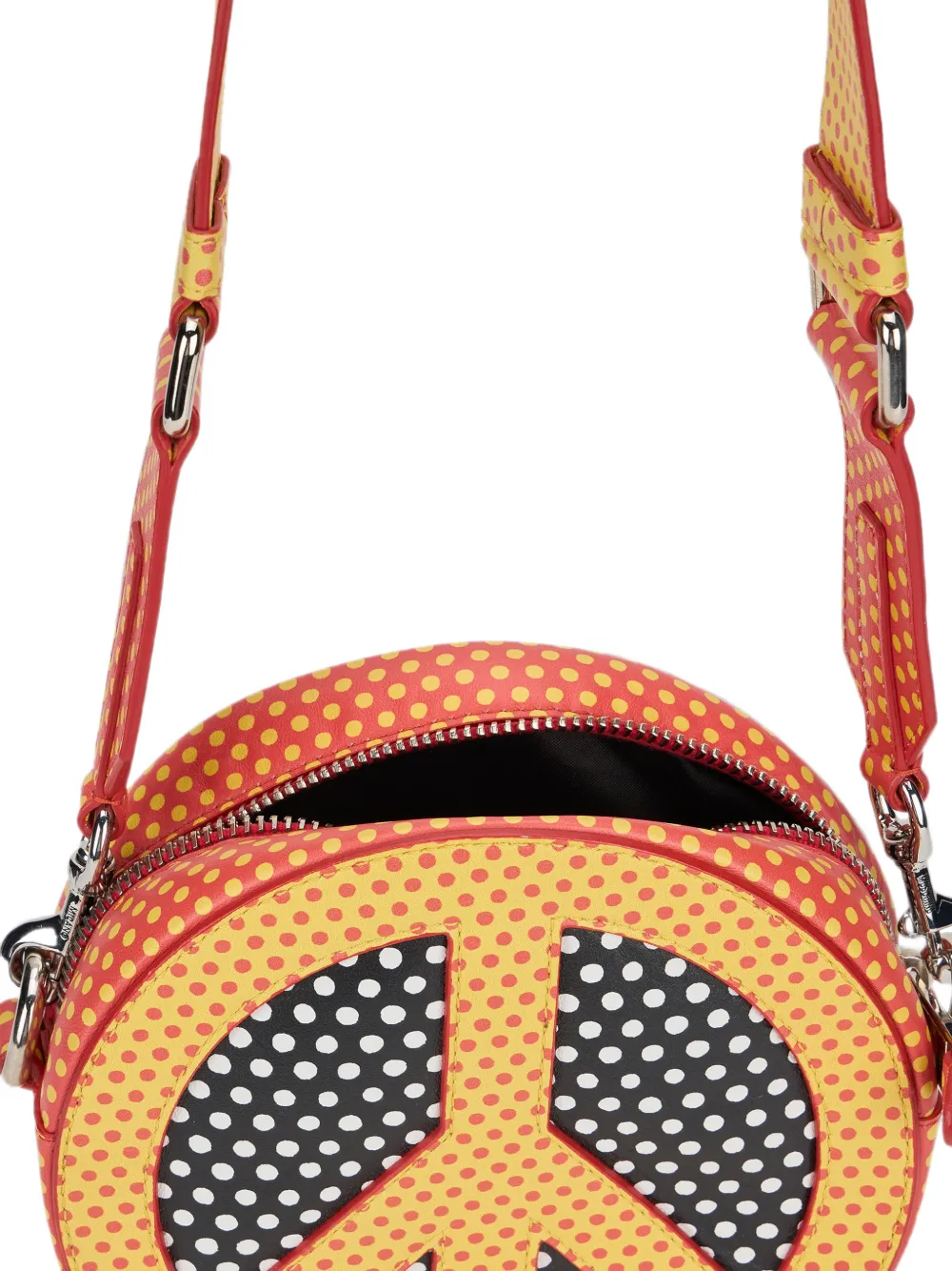 Moschino Riem met stippen en vredesteken Geel