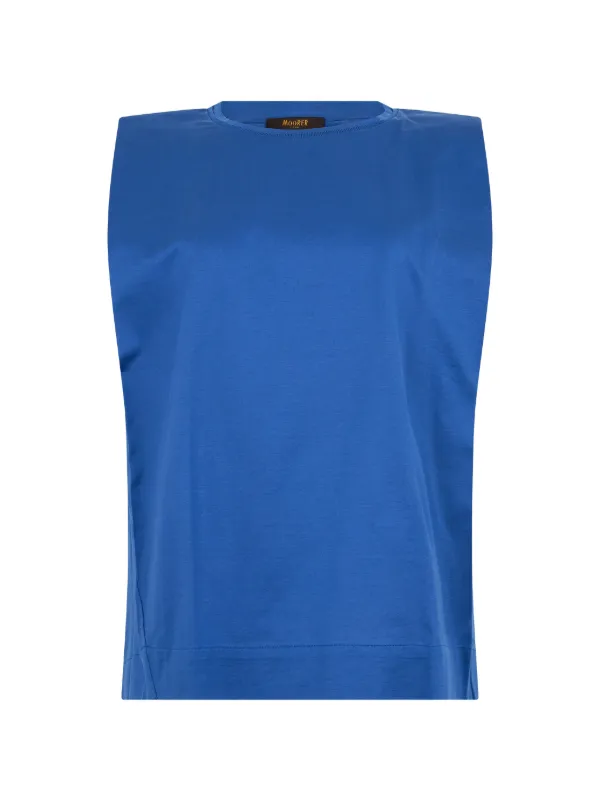 Moorer Aramak Padded-shoulder Sleeveless Vest in Blue