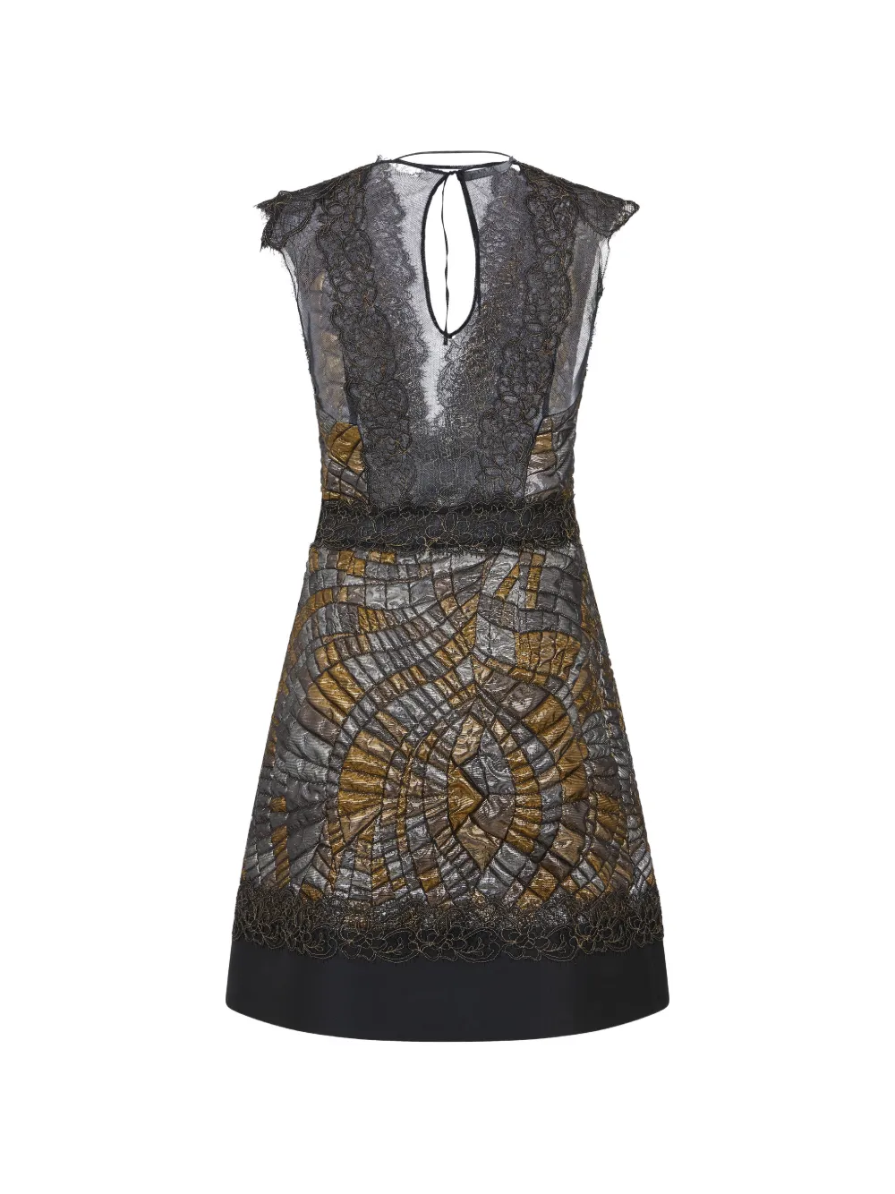 Moschino lace-trim metallic-effect mini dress - Schwarz