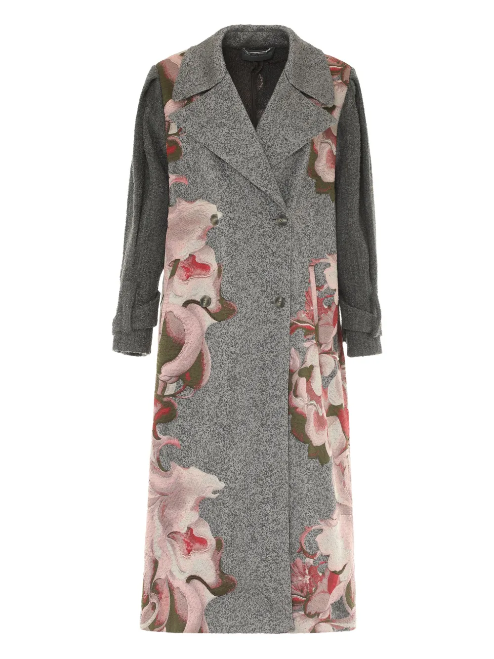 Alberta Ferretti floral-embroidered coat Grijs