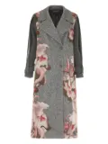 Alberta Ferretti floral-embroidered coat - Grey