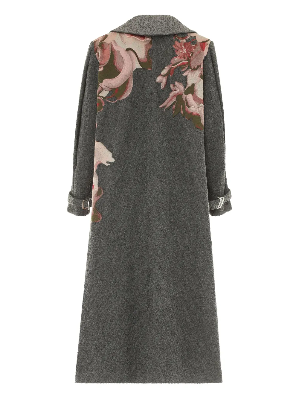 Alberta Ferretti floral-embroidered coat Grijs