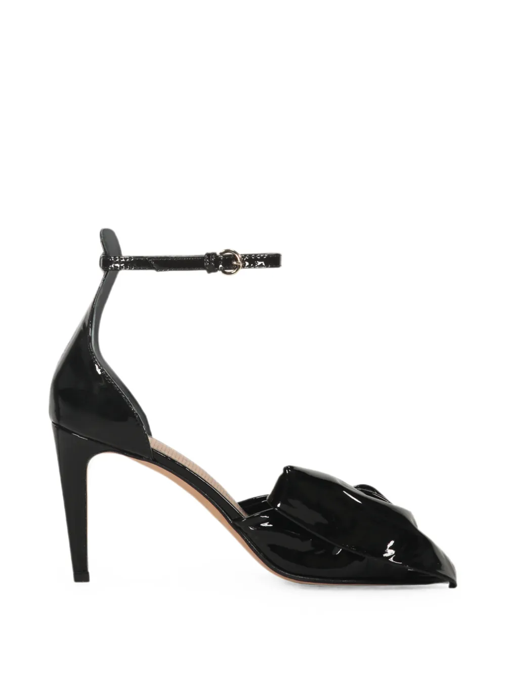 RED(V) patent-finish knotted sandals Zwart