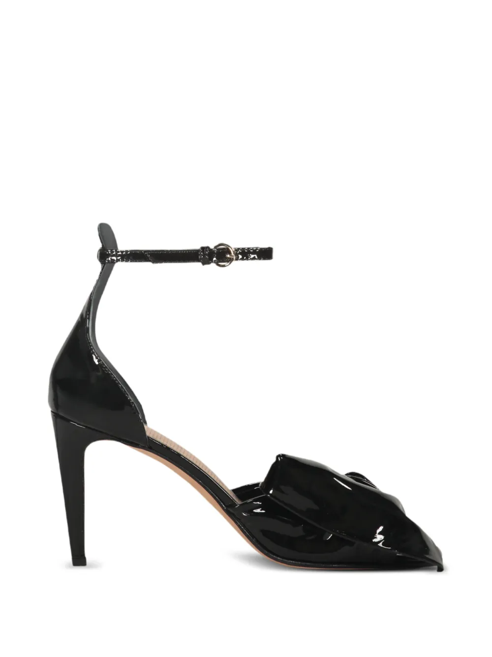 RED(V) patent-finish knotted sandals Zwart