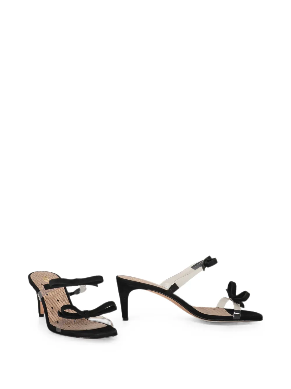 RED(V) bow-detail strap sandals Zwart
