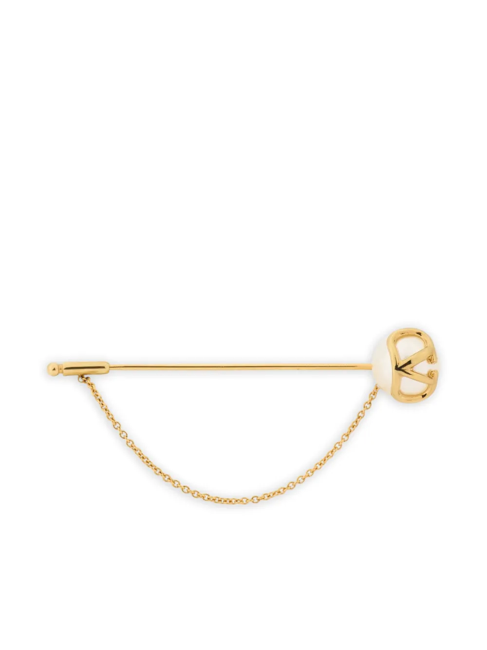 Valentino Chain-link Brooch In Gold