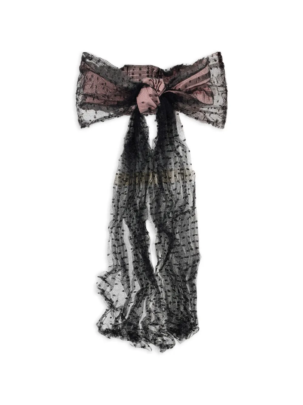 RED(V) bow hairband - Nero