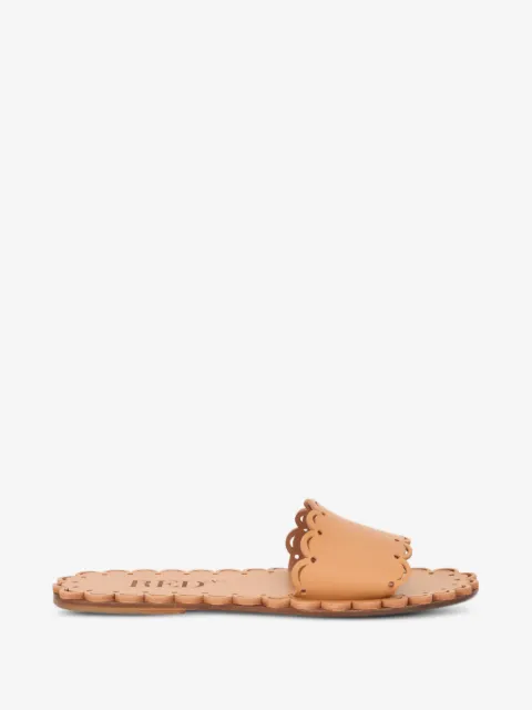 RED(V) scalloped-trim sandals