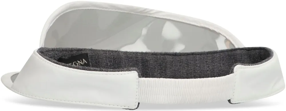 Zegna logo-embroidered visor cap - Grijs
