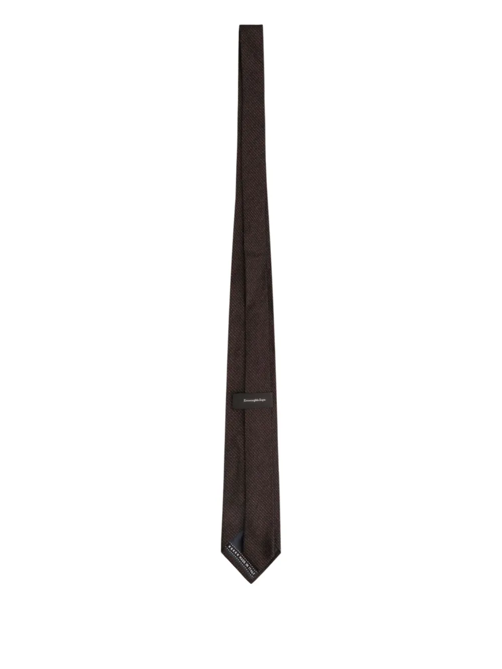 Zegna textured silk tie - Bruin