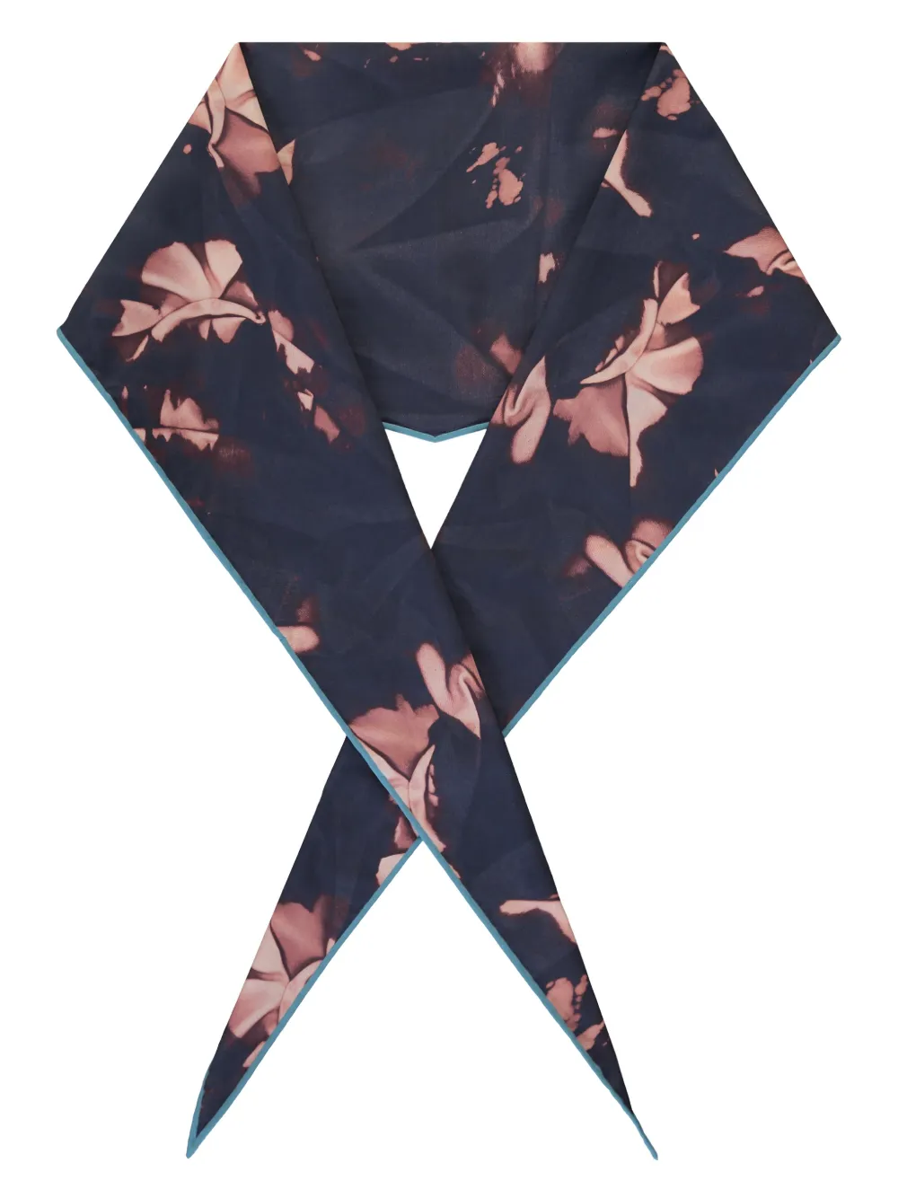 Zegna Diamantvormige sjaal met bloemenprint Blauw