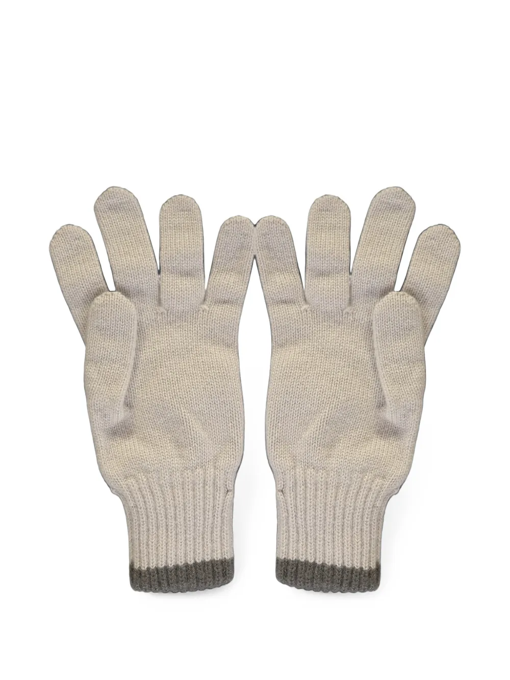 Moorer Handschoenen met geribbelde afwerking en logoplakkaat Beige