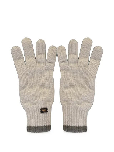 Moorer logo-plaque ribbed-trim gloves
