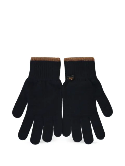 Moorer ribbed-knit contrast-trim gloves