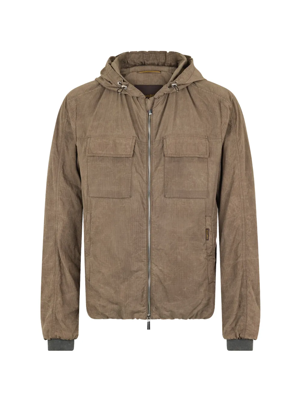 Moorer hooded flap-pocket bomber jacket - Braun