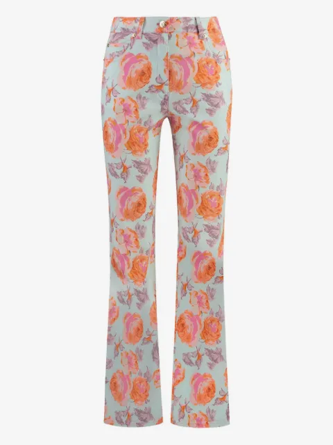 St. John floral-printed flared trousers