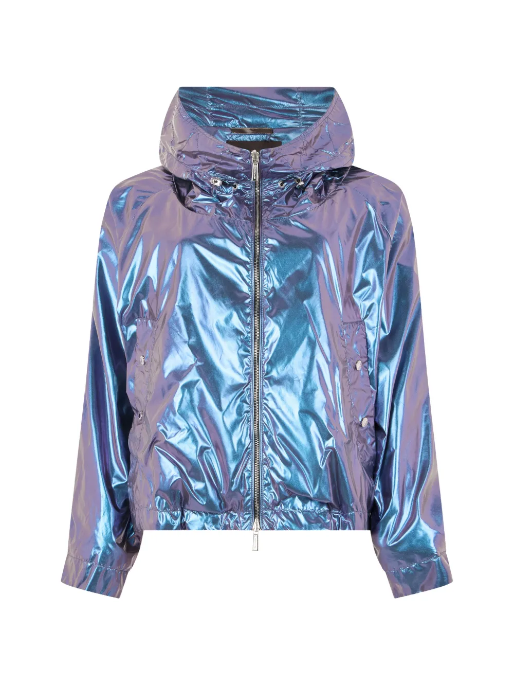 Moorer Ninfa-Ep metallic hooded jacket Blauw