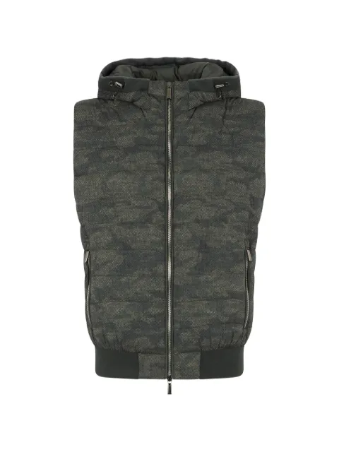 Moorer hooded zip gilet
