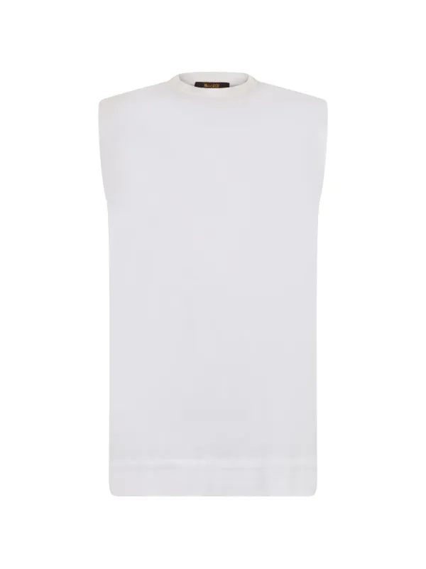 Moorer Sleeveless Tank Top in White