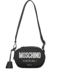 Moschino oval-shaped logo shoulder bag - Black