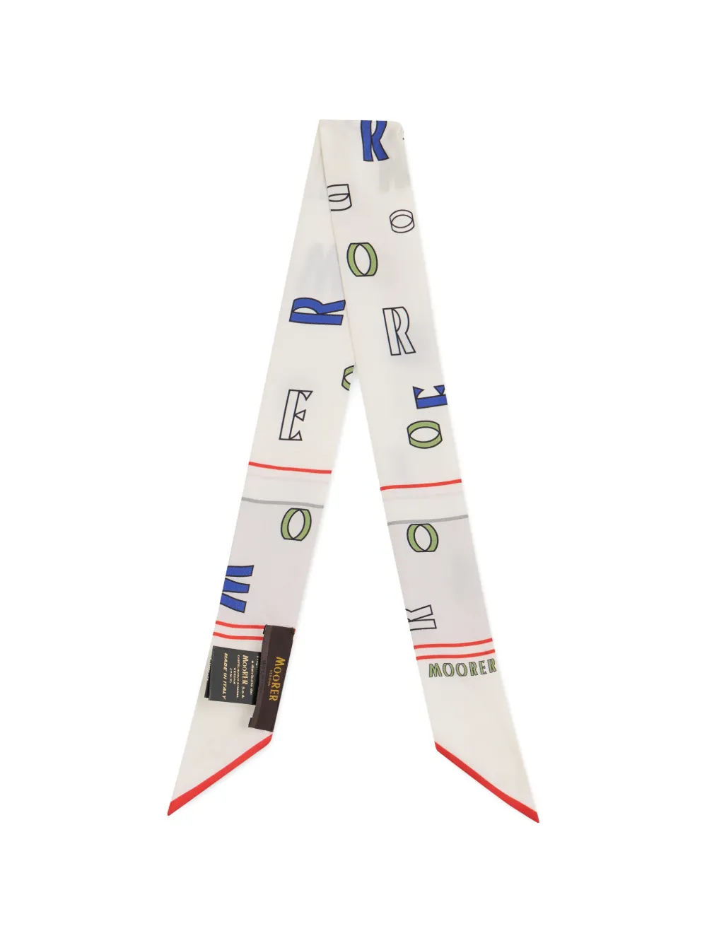 Moorer logo-print silk scarf Wit