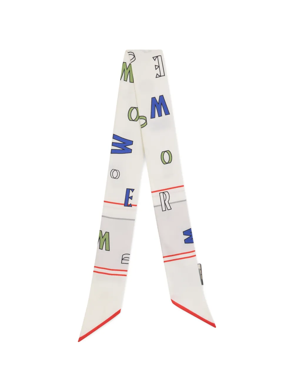 Moorer logo-print silk scarf - Weiß