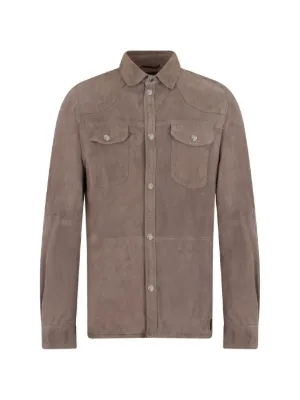 MooRER ブラウン シャツ Moorer レザー シャツ | ブルー | FARFETCH JP