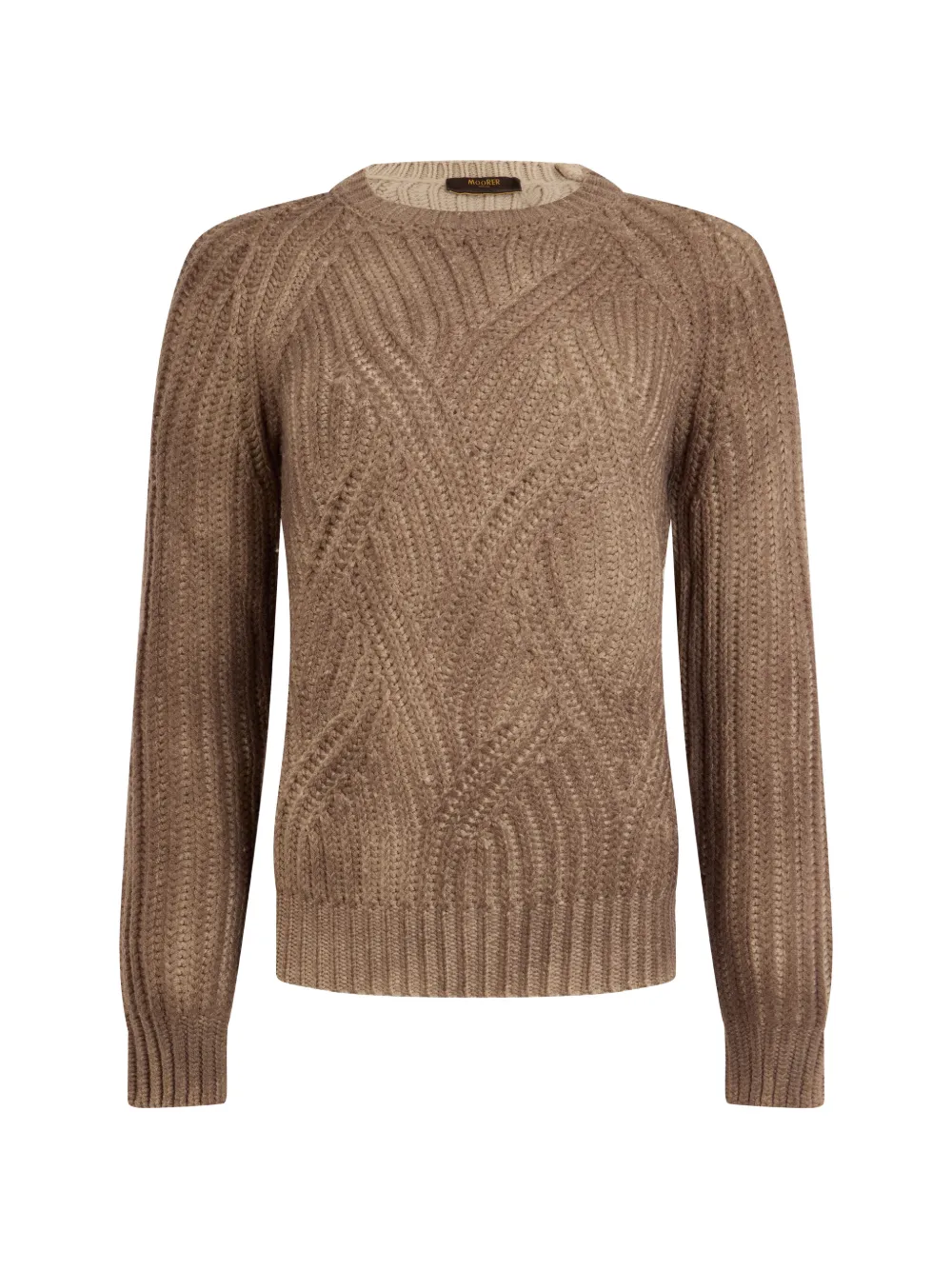 Moorer Dodecaltc cable-knit raglan-sleeve sweater - Brown