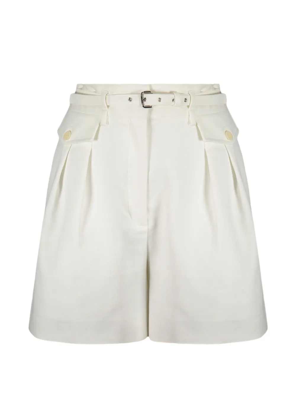 RED Valentino belted-waist pleated shorts - Bianco