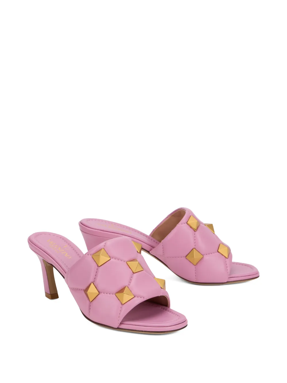Valentino Garavani studded quilted sandals Roze