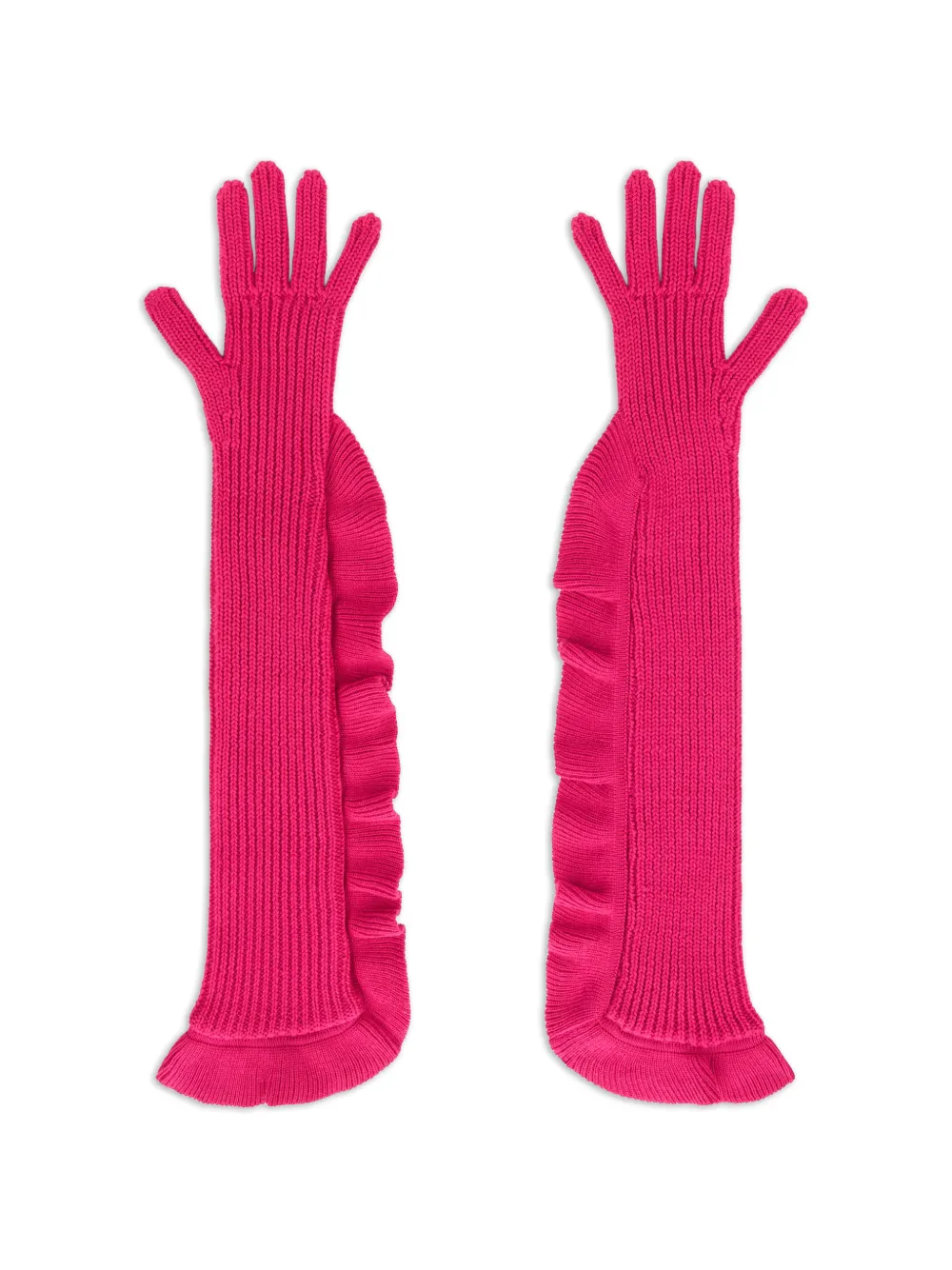  Red(v) Ruffled Gloves - Pink 