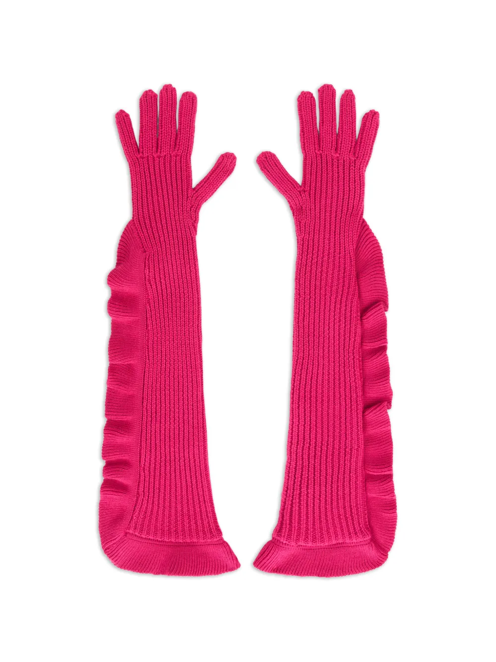 RED(V) ruffled gloves - Rosa