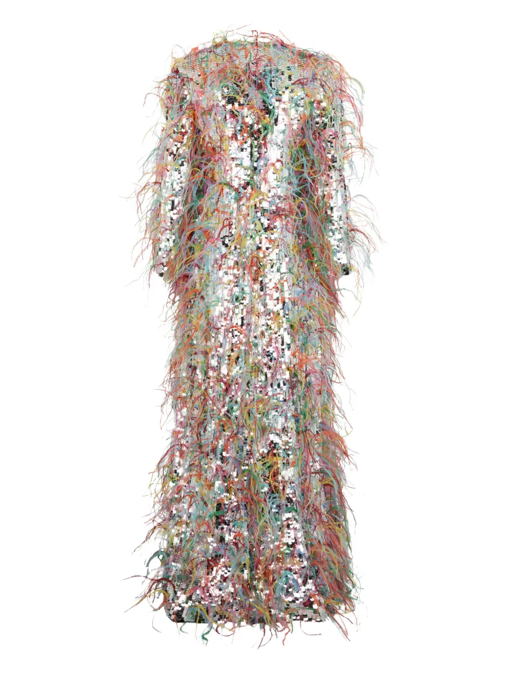 Valentino Garavani sequin feather midi dress - Zilver
