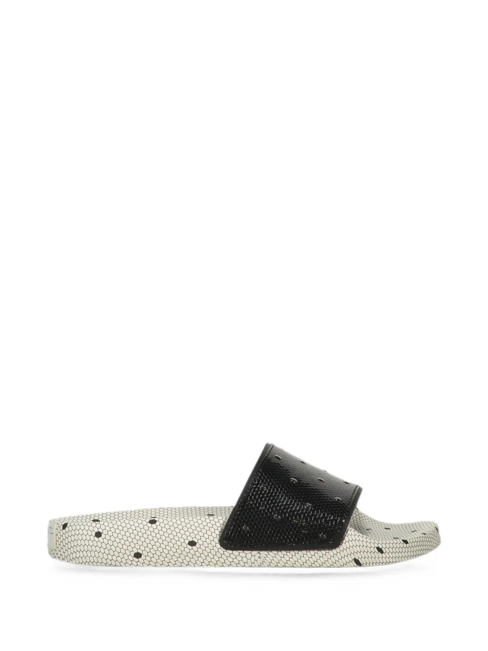 RED(V) Point d'Esprit open-toe sliders Zwart