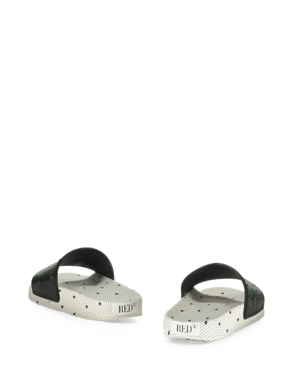 RED(V) Point d'Esprit open-toe sliders Zwart
