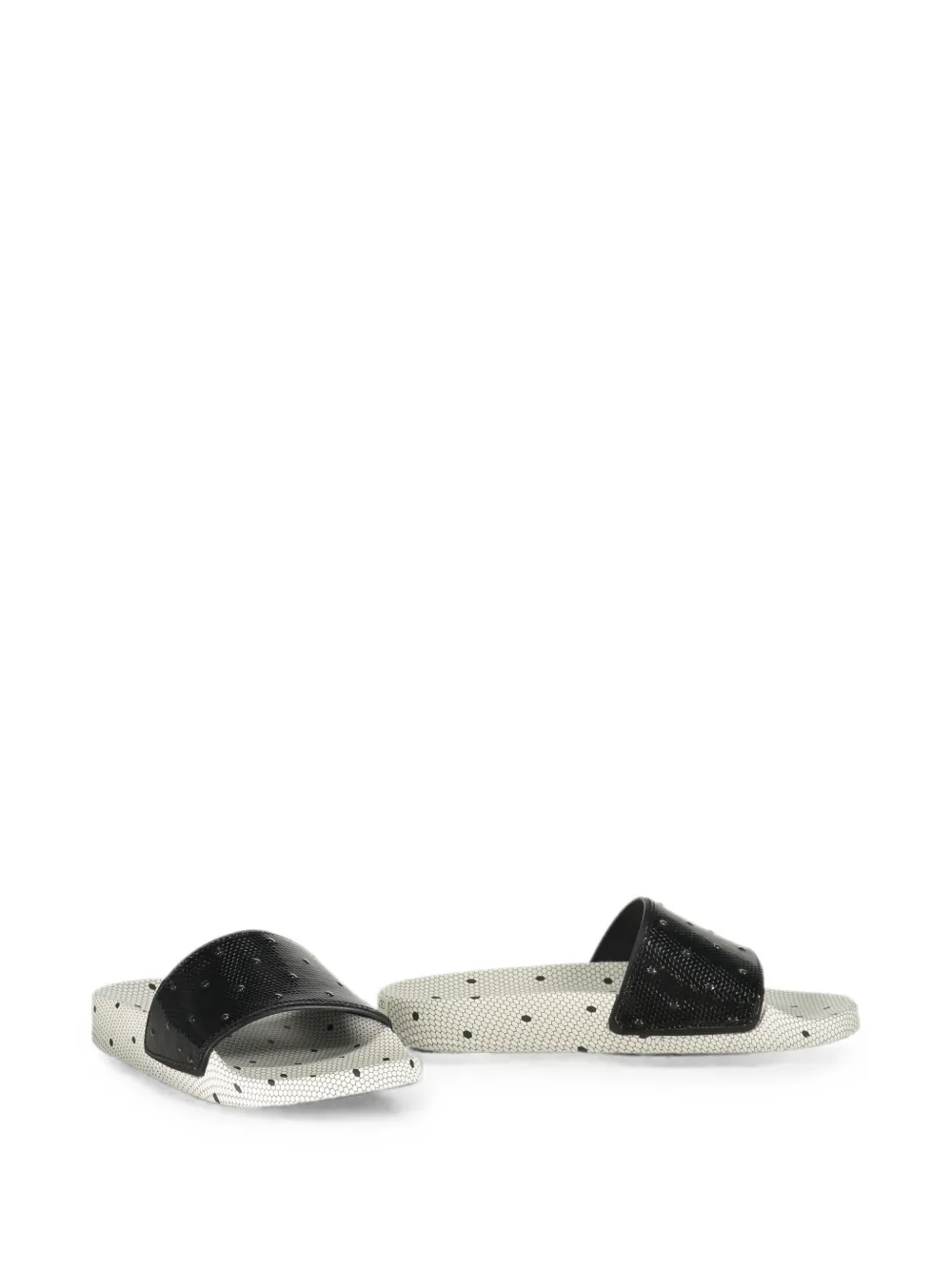 RED(V) Point d'Esprit open-toe sliders Zwart